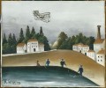 the fishermen and the biplane 1908 Henri Rousseau Post Impressionism Naive Primitivism